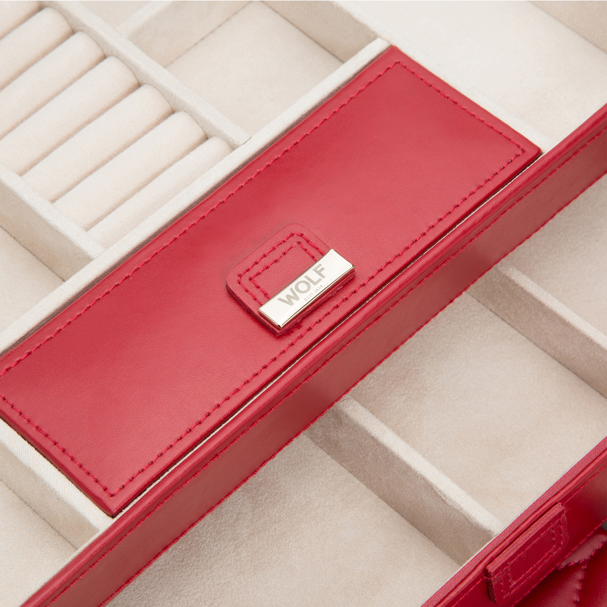 Caroline Medium Red Jewellery Case