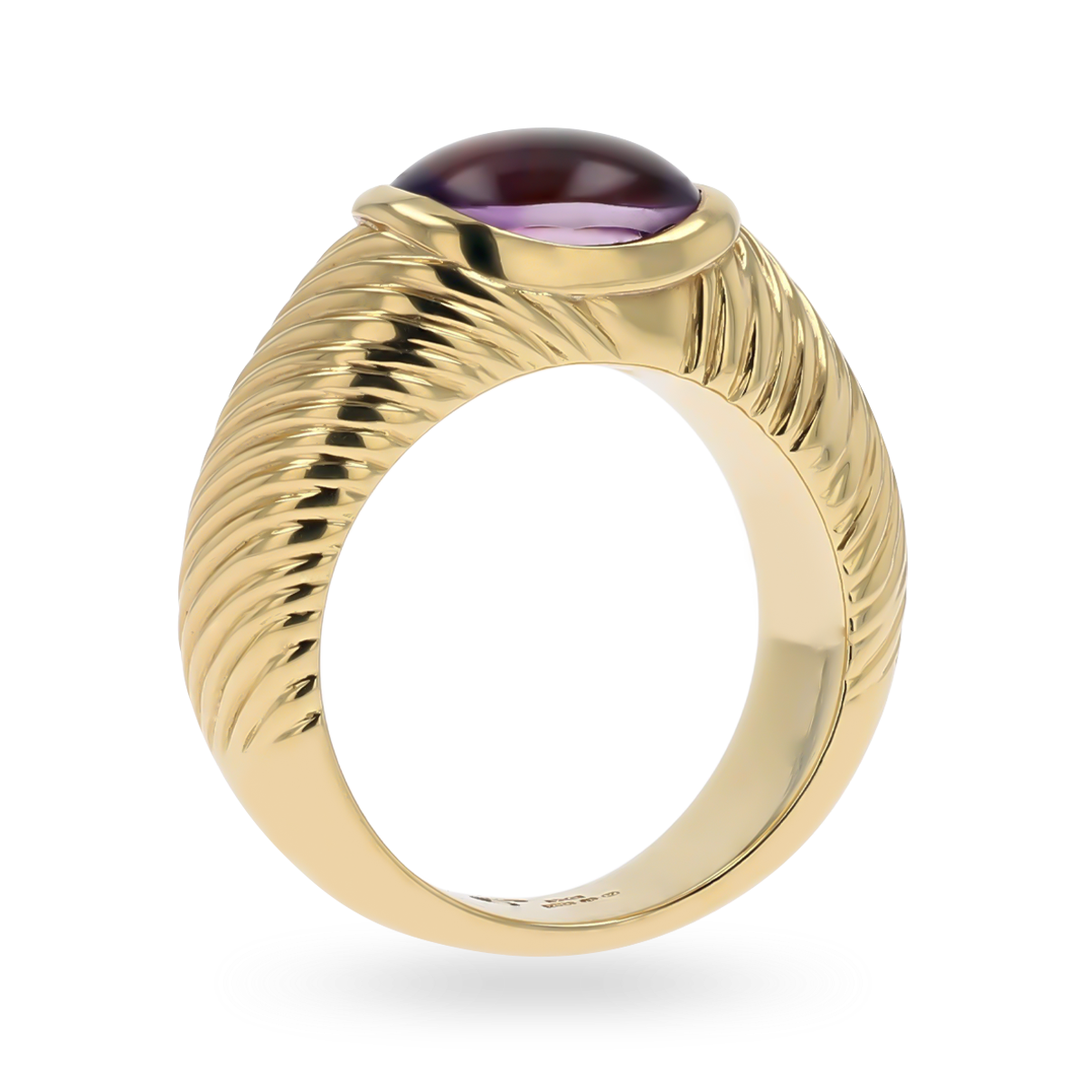 18ct Yellow Gold Amethyst Bombé Ring