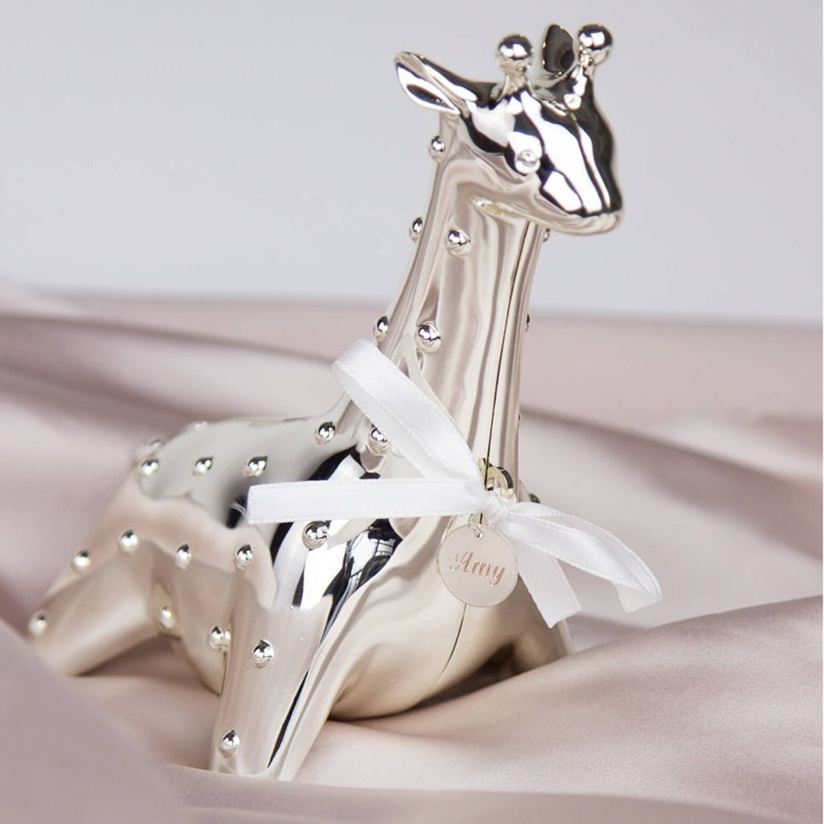 Silver Plated Giraffe Money Box