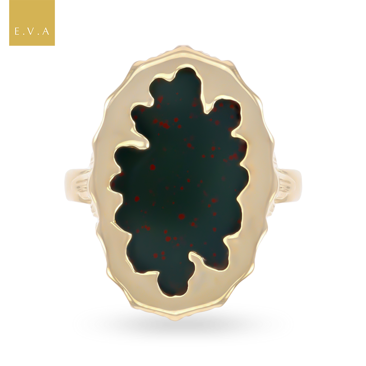 9ct Yellow Gold Bloodstone Lake Ring