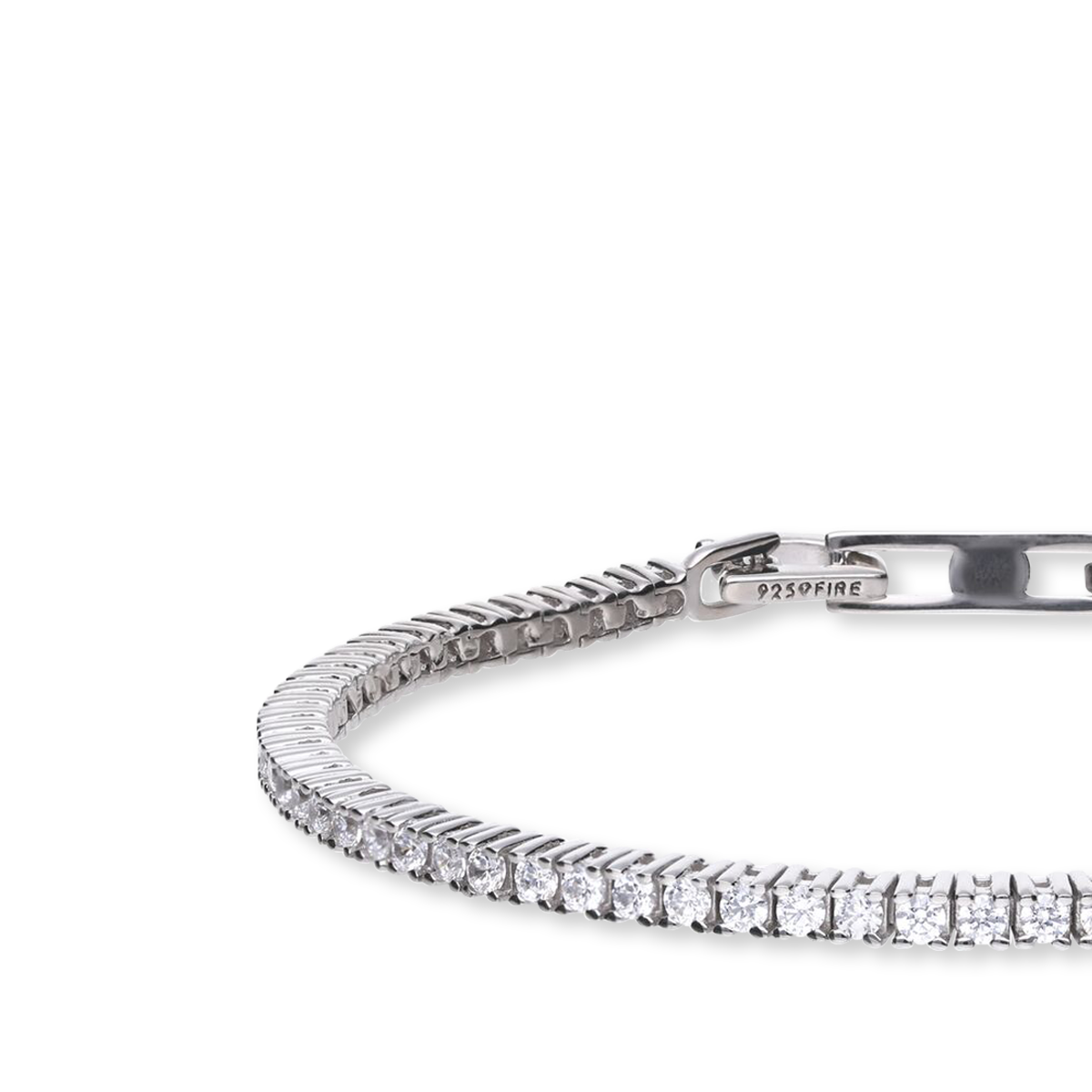 Sterling Silver Fine Claw Set Cubic Zirconia Tennis Bracelet