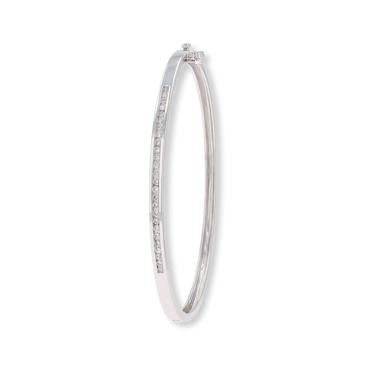 9ct White Gold 0.50cts Diamond Channel Set Bangle