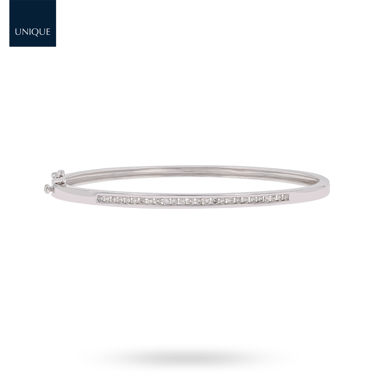 9ct White Gold 0.50cts Diamond Channel Set Bangle