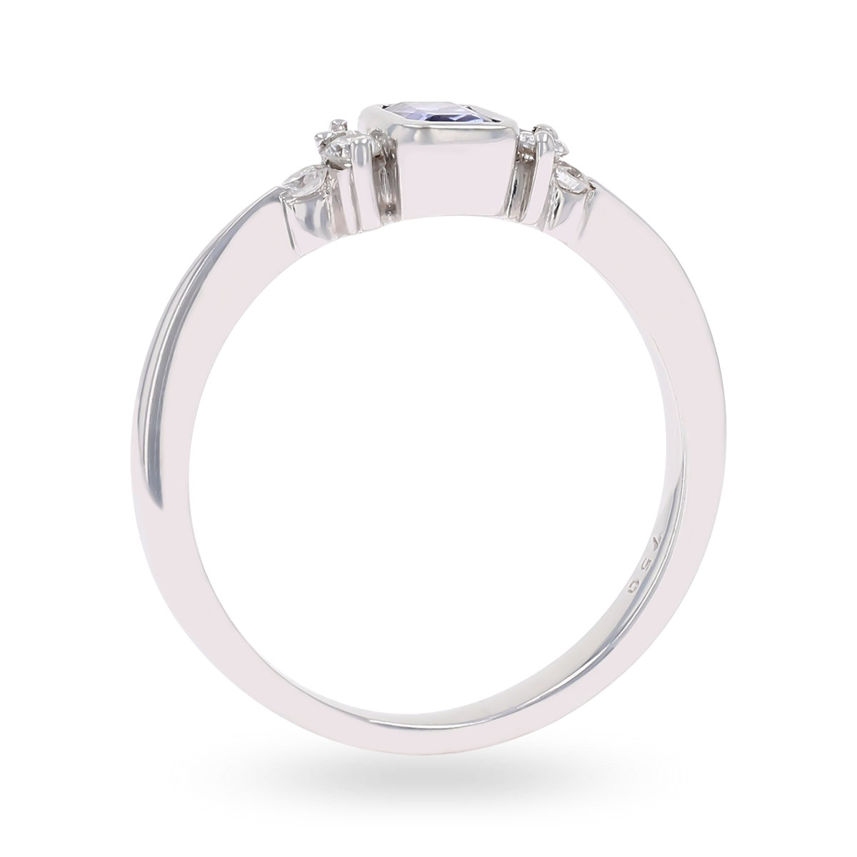 18ct White Gold Tanzanite & Diamond Trefoil Ring