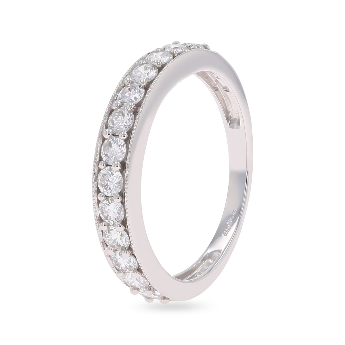 18ct White Gold 0.75cts Diamond Mille-Grain Set Eternity Ring