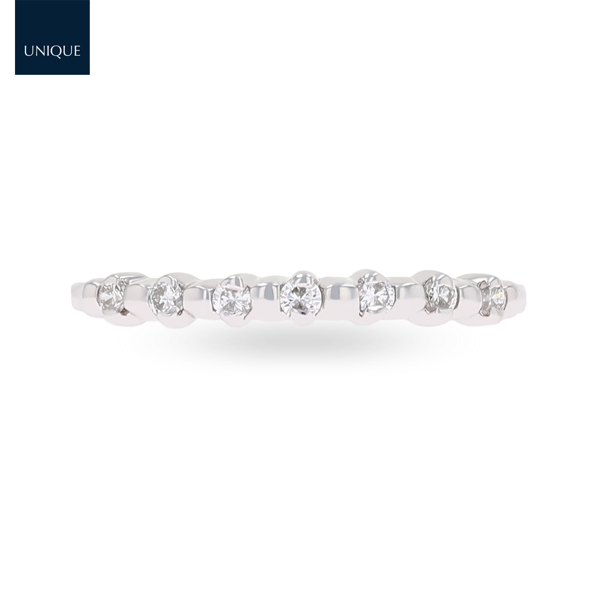 Platinum 0.10cts Round Brilliant Cut Diamond Beaded Eternity Ring