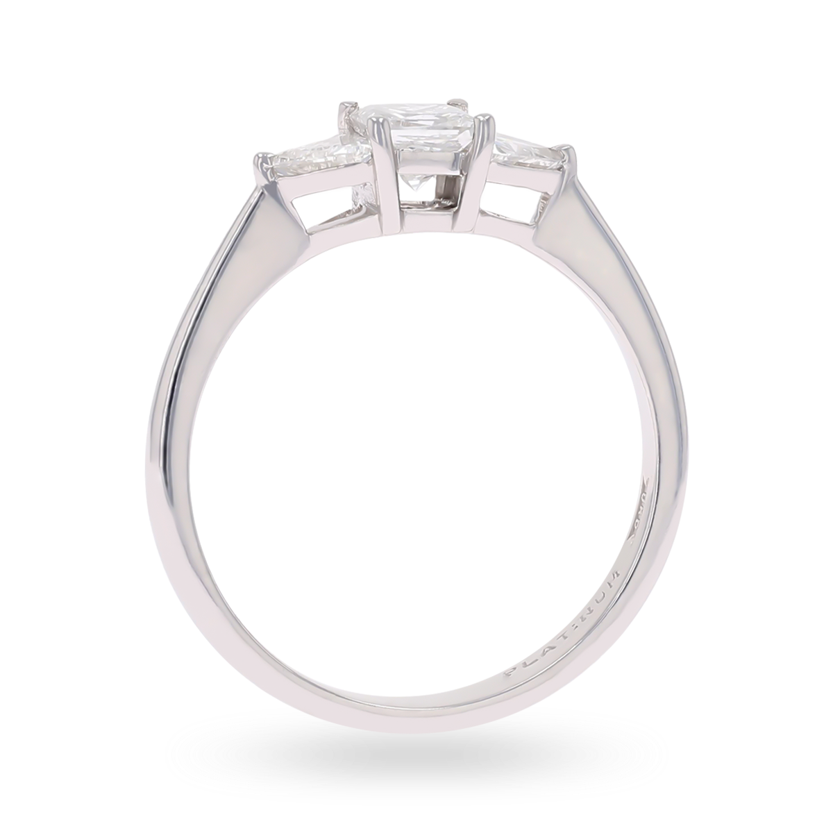 Platinum Princess & Trilliant Cut 0.75ct Diamond Trilogy Ring