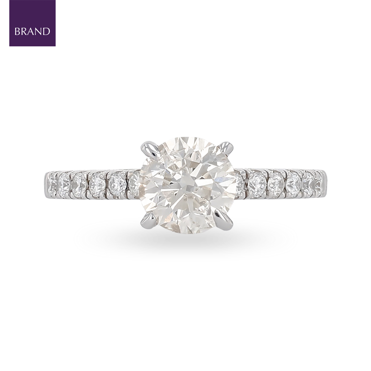 18ct White Gold Round Brilliant Cut 1.46ct Diamond Solitaire Ring