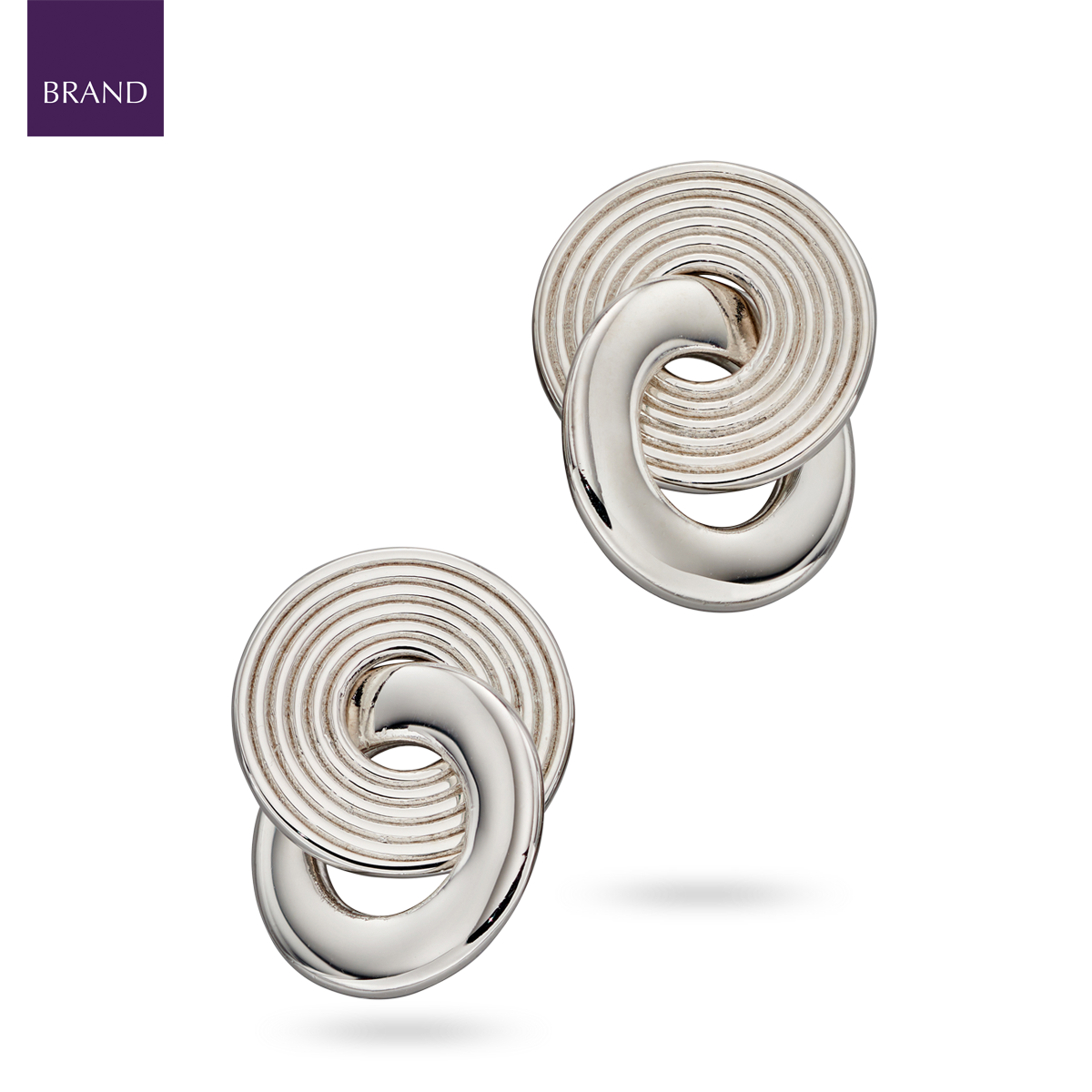 Sterling Silver Ripple Textured Drop Earrings