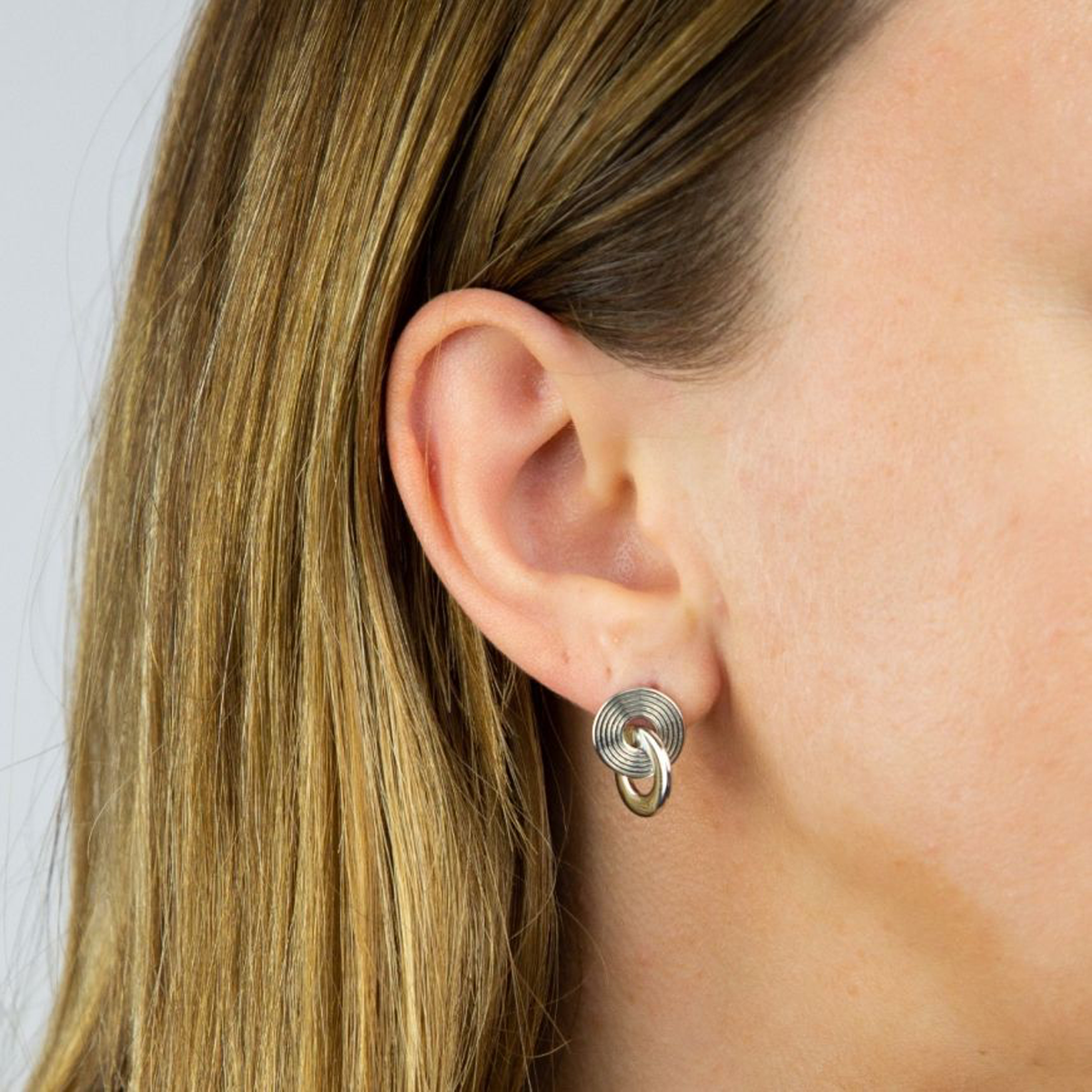 Sterling Silver Ripple Textured Drop Earrings