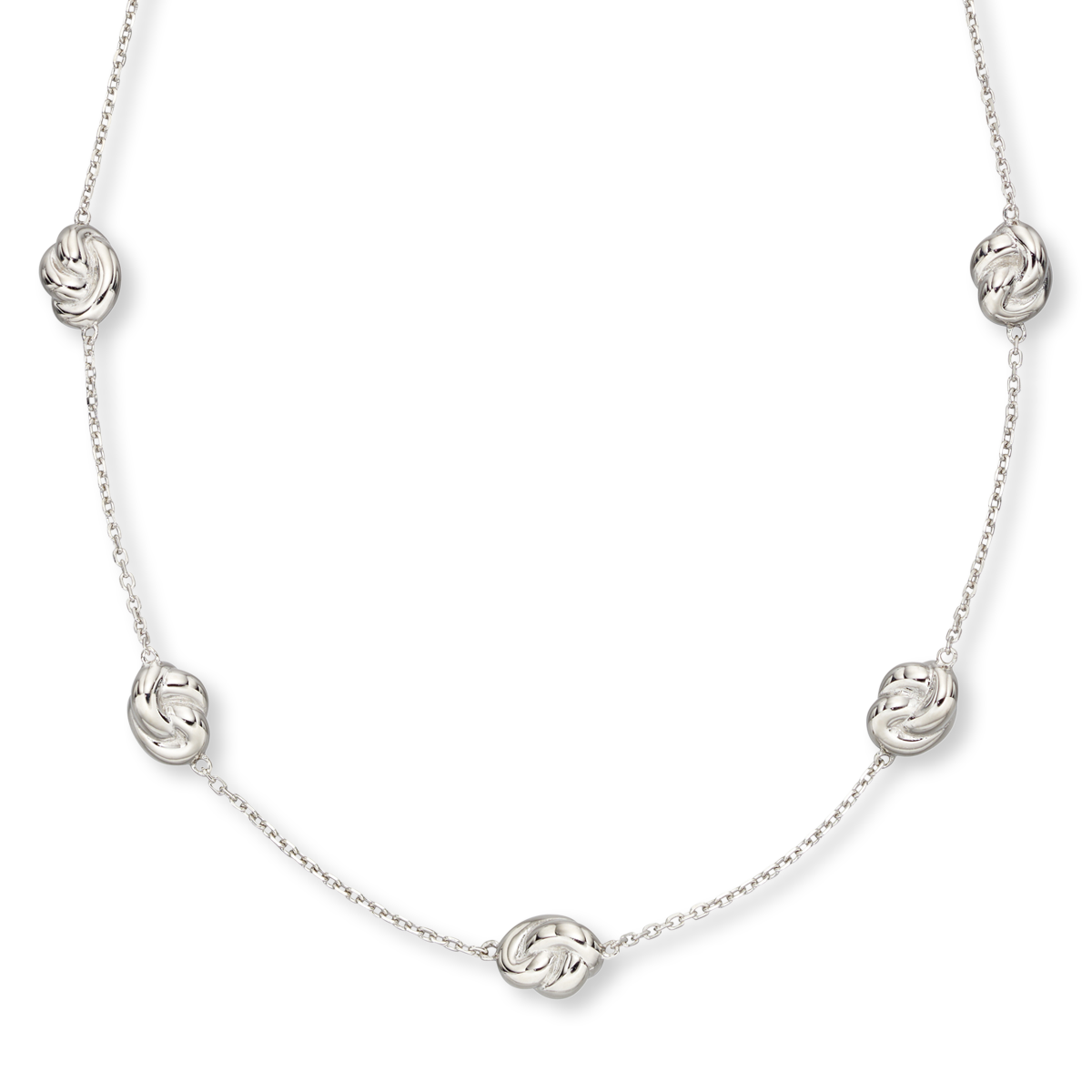 Sterling Silver Station Knot Necklace