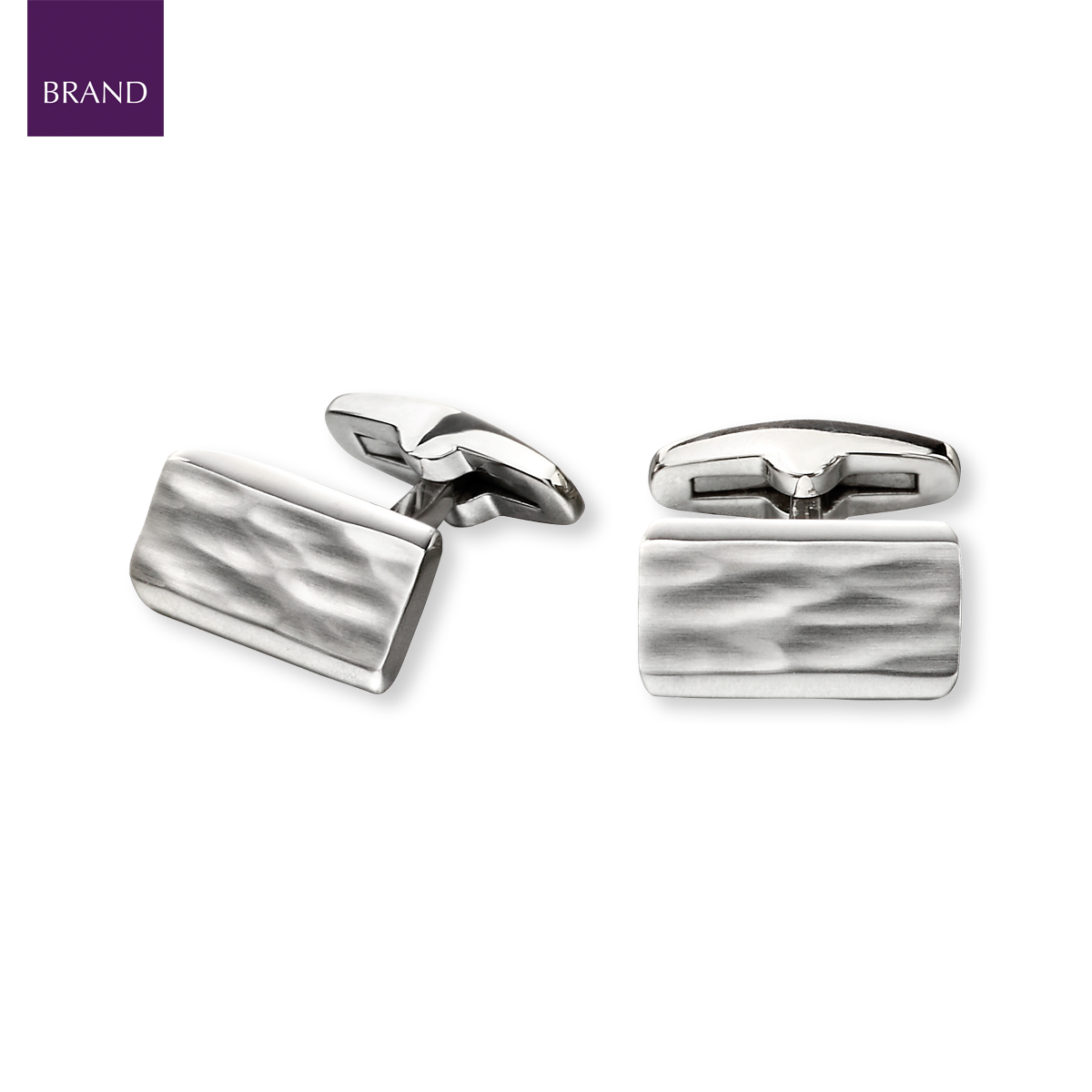 Stainless Steel Textured Rectangular Cufflinks