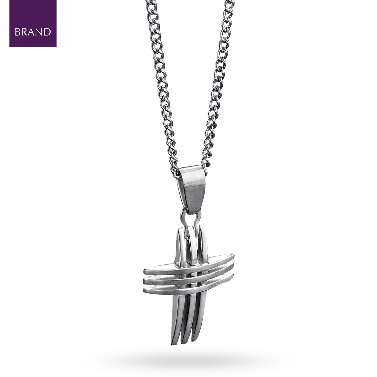 Stainless Steel Triple Cross Pendant