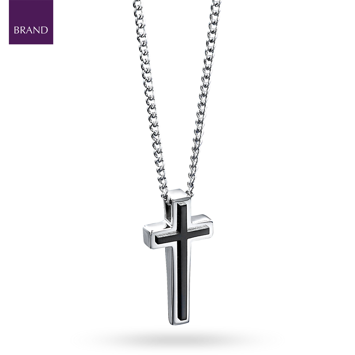 Stainless Steel Black PVD Cross Pendant
