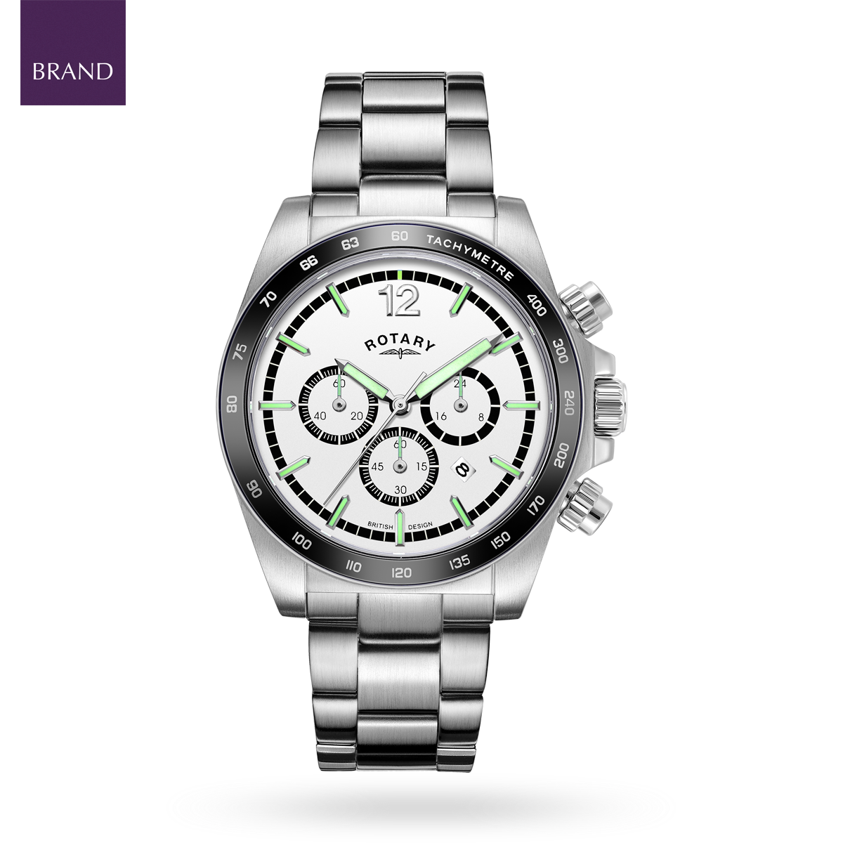 Rotary men's two tone top steel bracelet chronograph watch