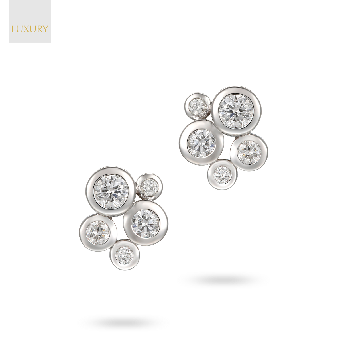 18ct White Gold 0.41cts Diamond Bubble Stud Earrings