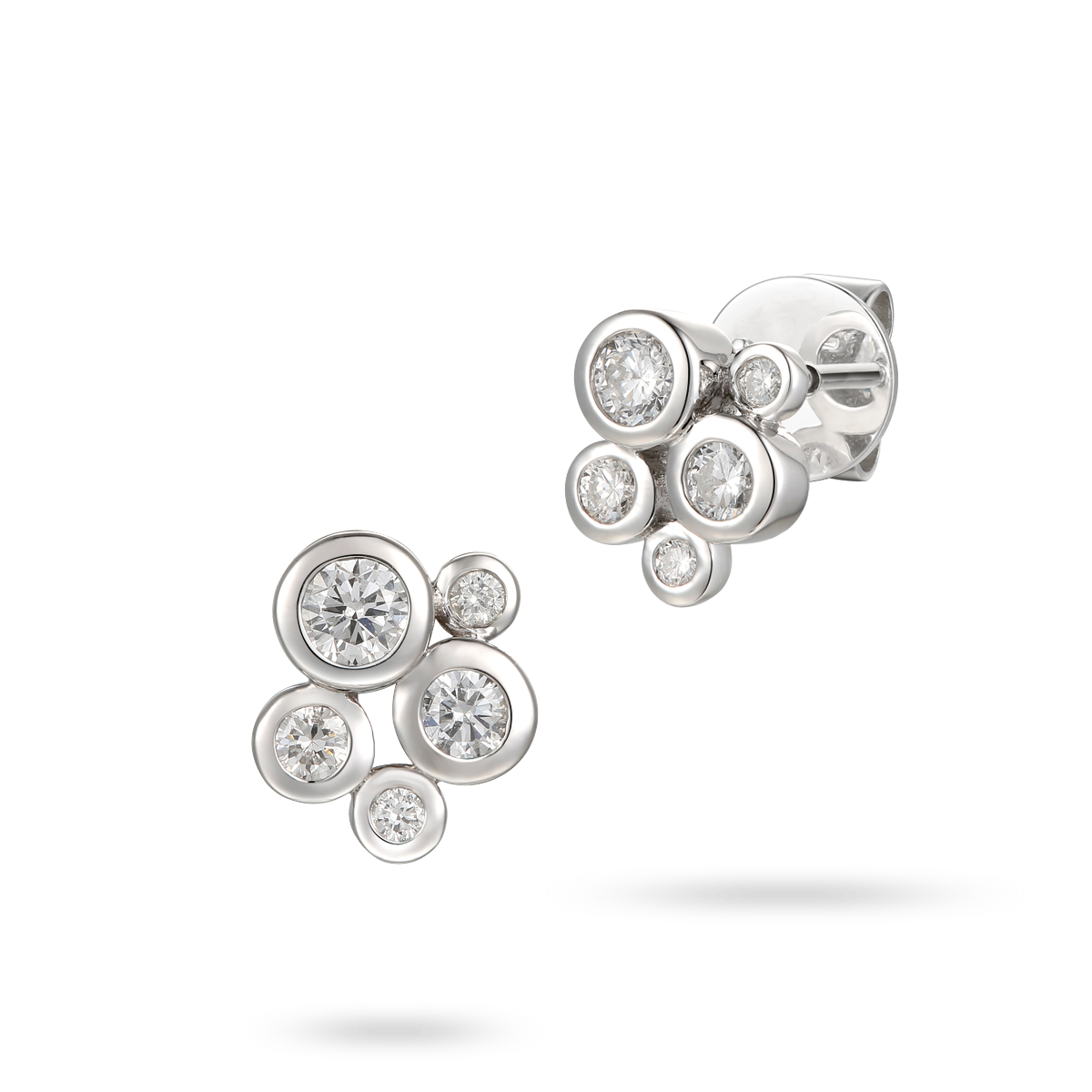 18ct White Gold 0.41cts Diamond Bubble Stud Earrings