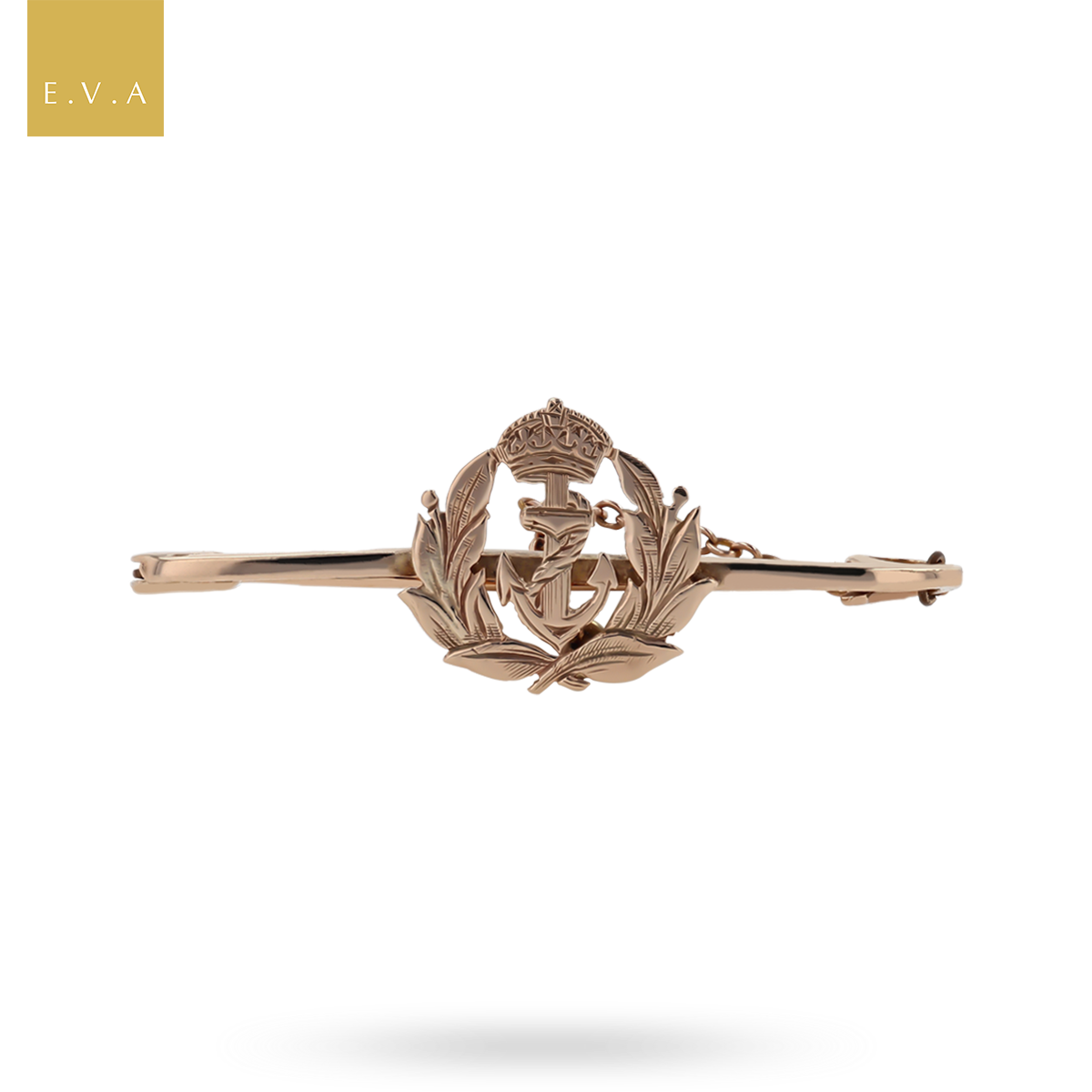 9ct Rose Gold Royal Navy Officers Beret Bar Brooch