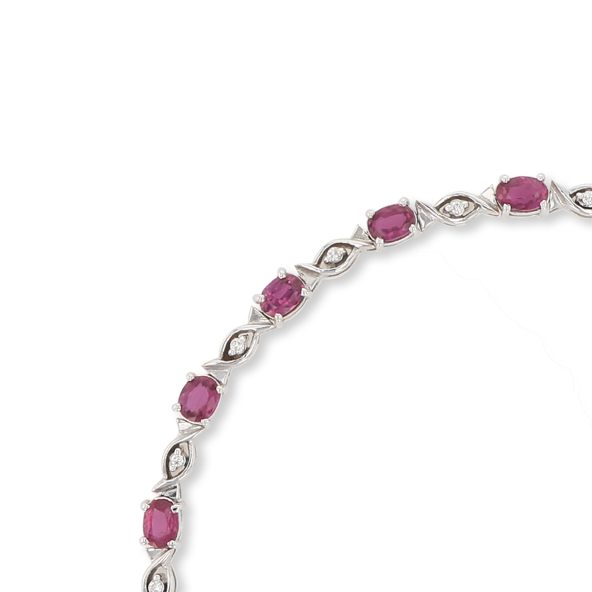 18ct White Gold Ruby & Diamond Set Sweetie Bracelet