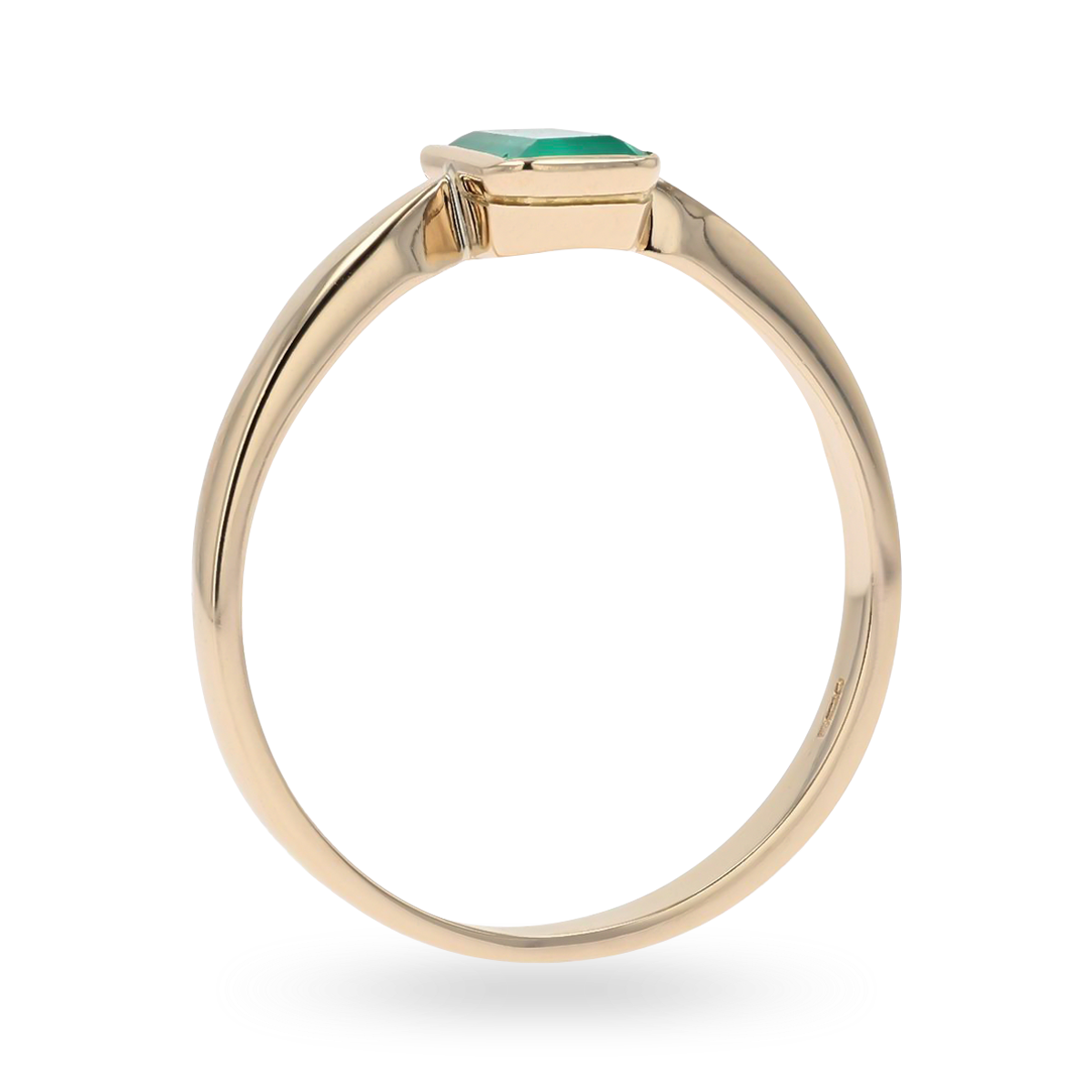 14ct Yellow Gold Emerald Solitaire Ring