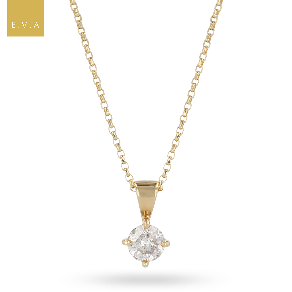 18ct Yellow Gold Diamond Solitaire Pendant