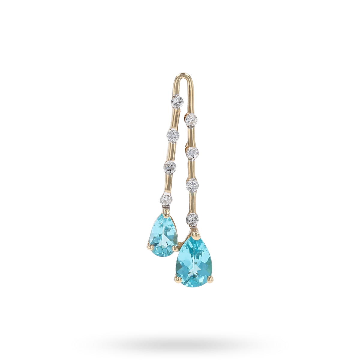 9ct Yellow Gold Apatite & Diamond Set Bamboo Pendant