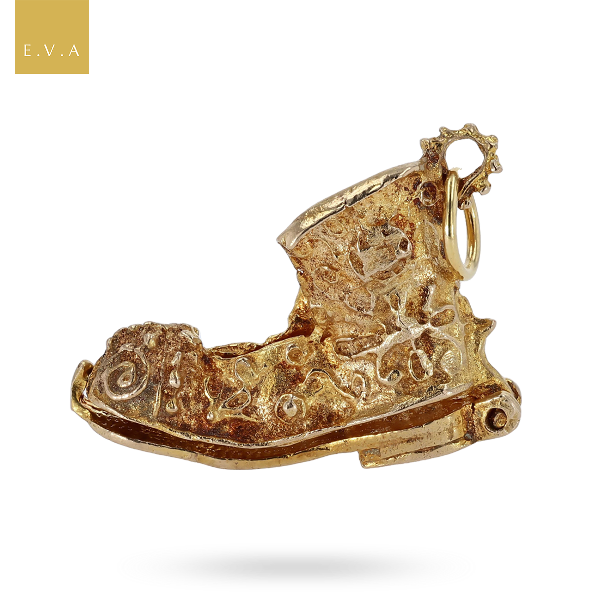 9ct Yellow Gold Hobnail Boot Opening Charm
