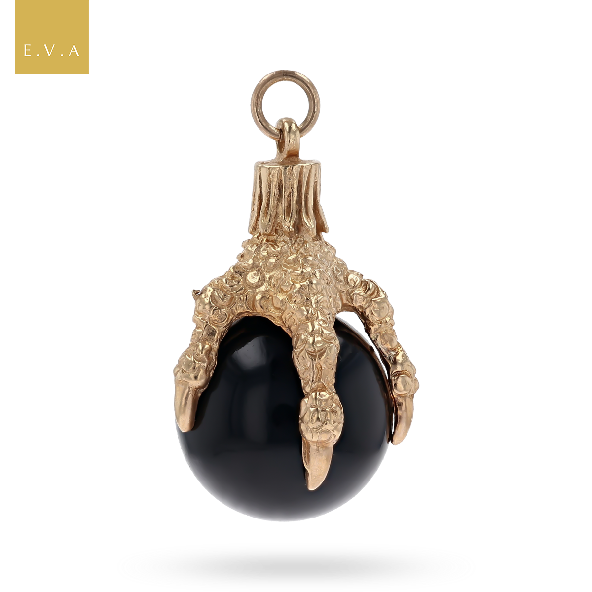 9ct Yellow Gold Hand of God Onyx Eagle Claw Pendant
