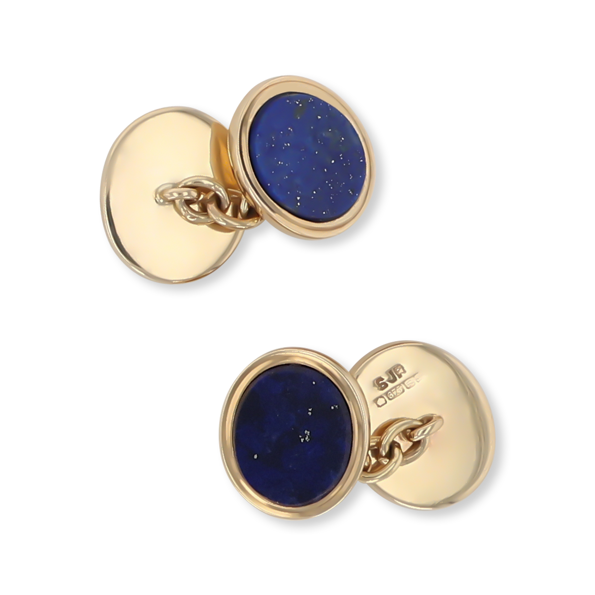9ct Yellow Gold Lapis Lazuli Oval Cufflinks