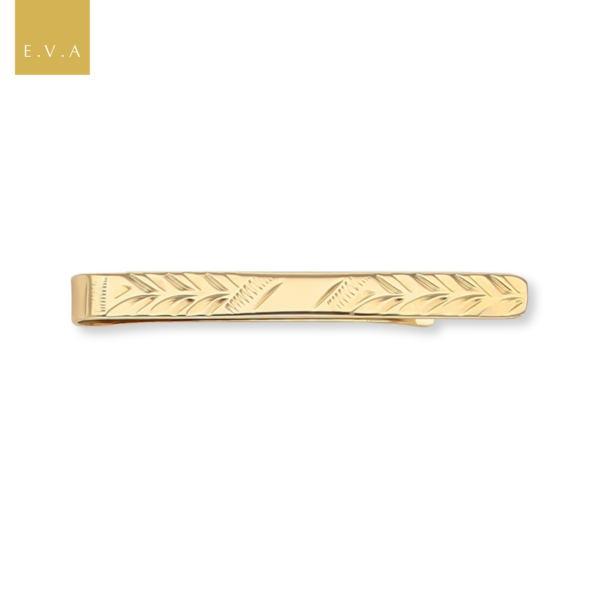 9ct Yellow Gold Diamond Cut Patterned Tie Bar