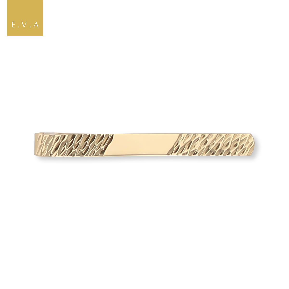 9ct Yellow Gold Barked Tie Bar