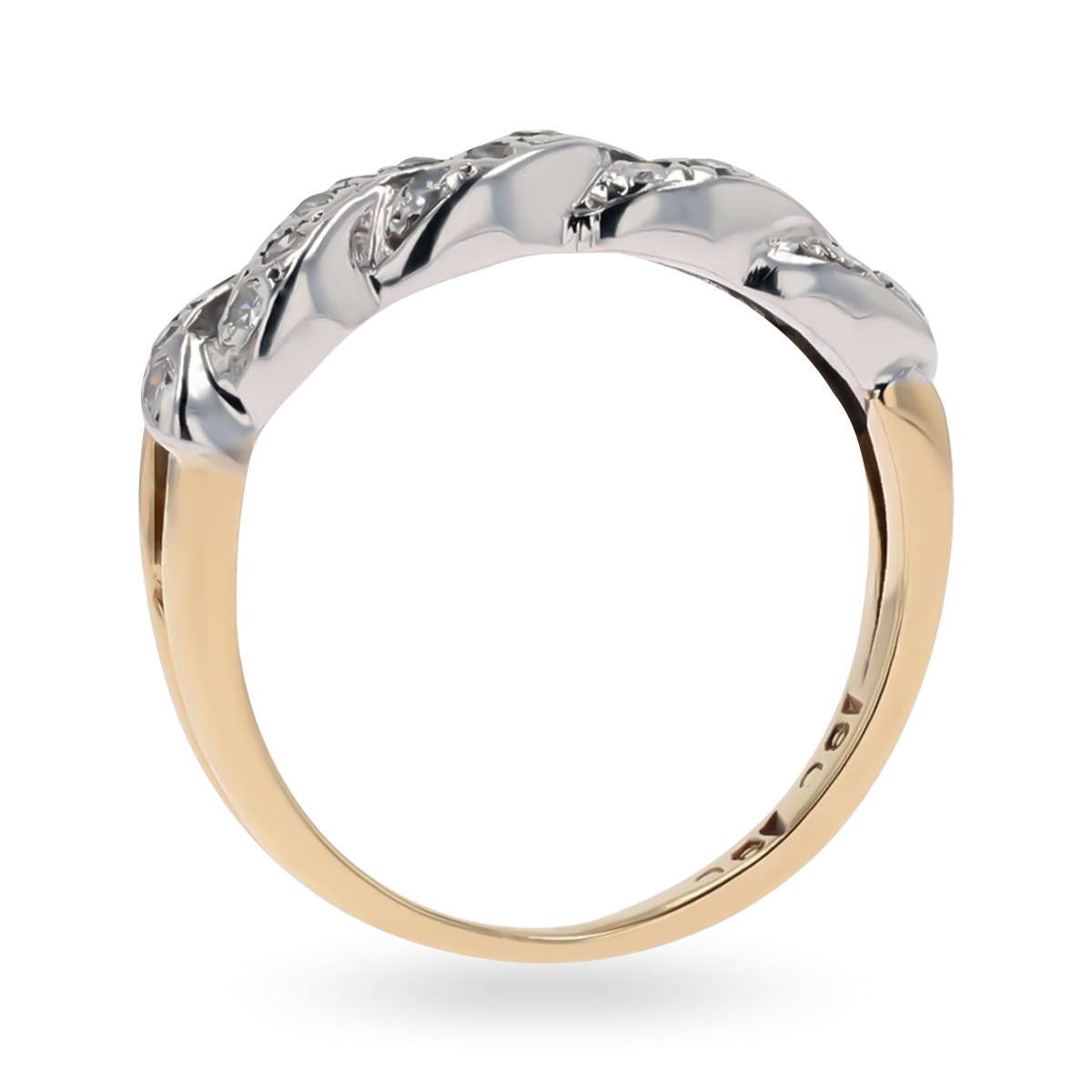 18ct Yellow Gold Diamond Weave Band Ring