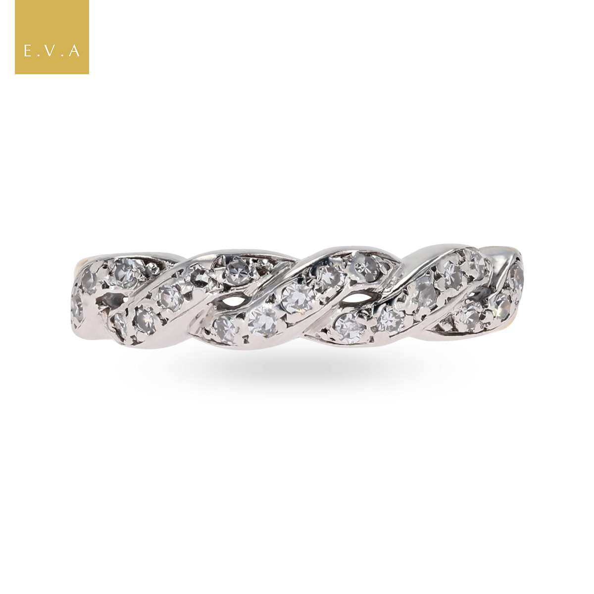 18ct Yellow Gold Diamond Weave Band Ring