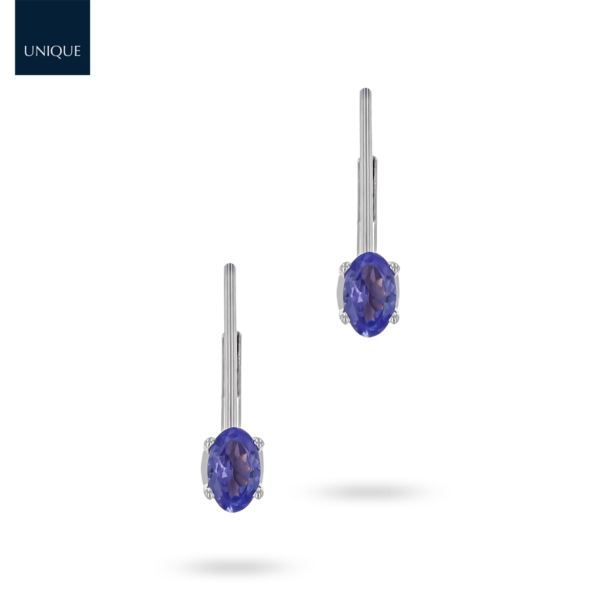 14ct White Gold Tanzanite Set Drop Earrings