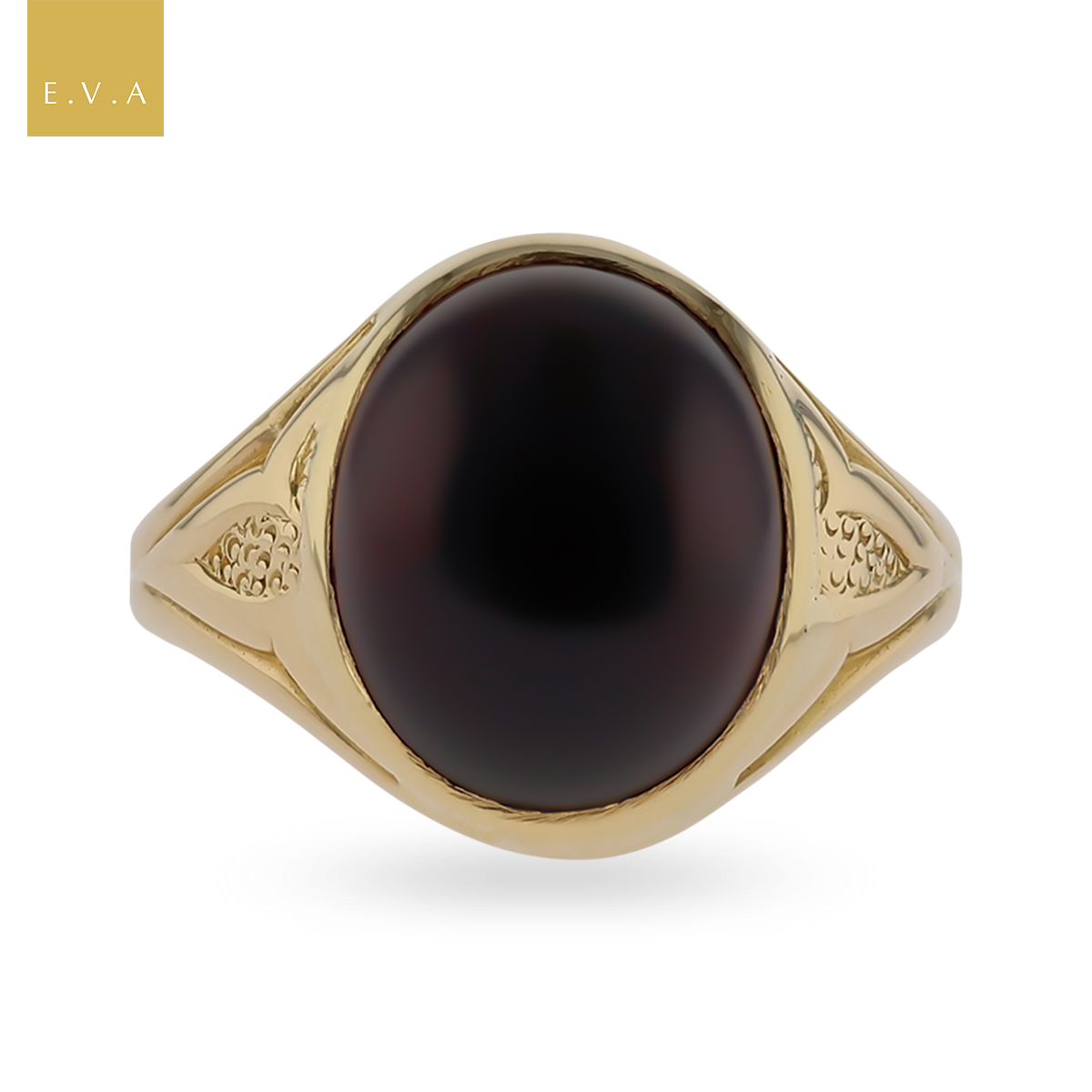 18ct Yellow Gold Antique Cabochon Garnet Victorian Signet Ring