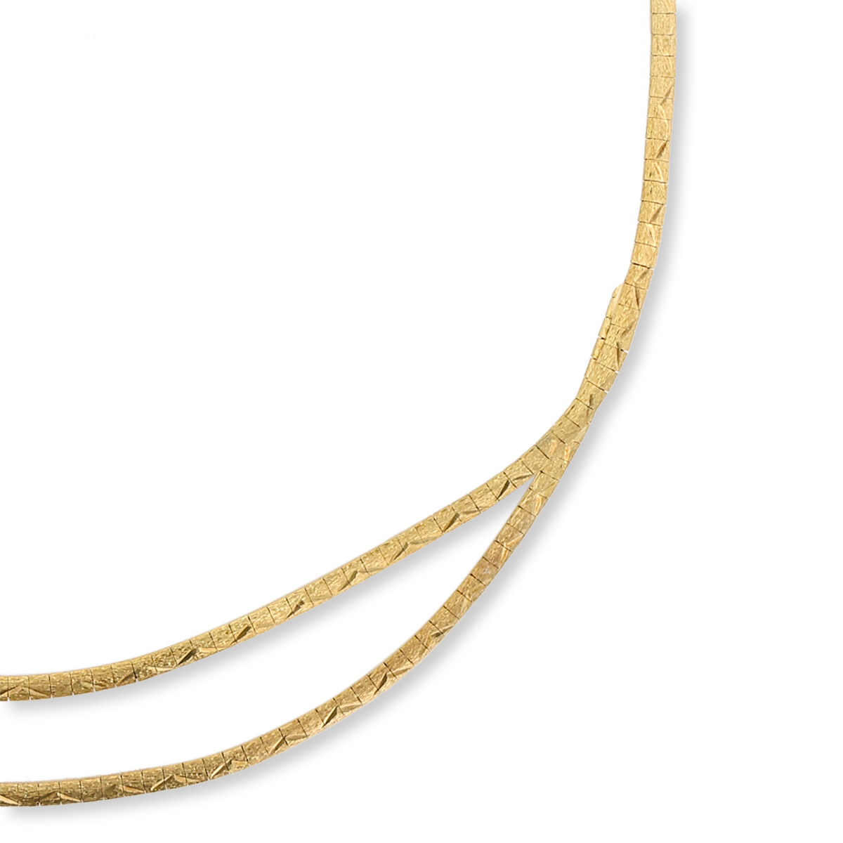 9ct Yellow Gold Two Strand Diamond Cut Collarette Necklace