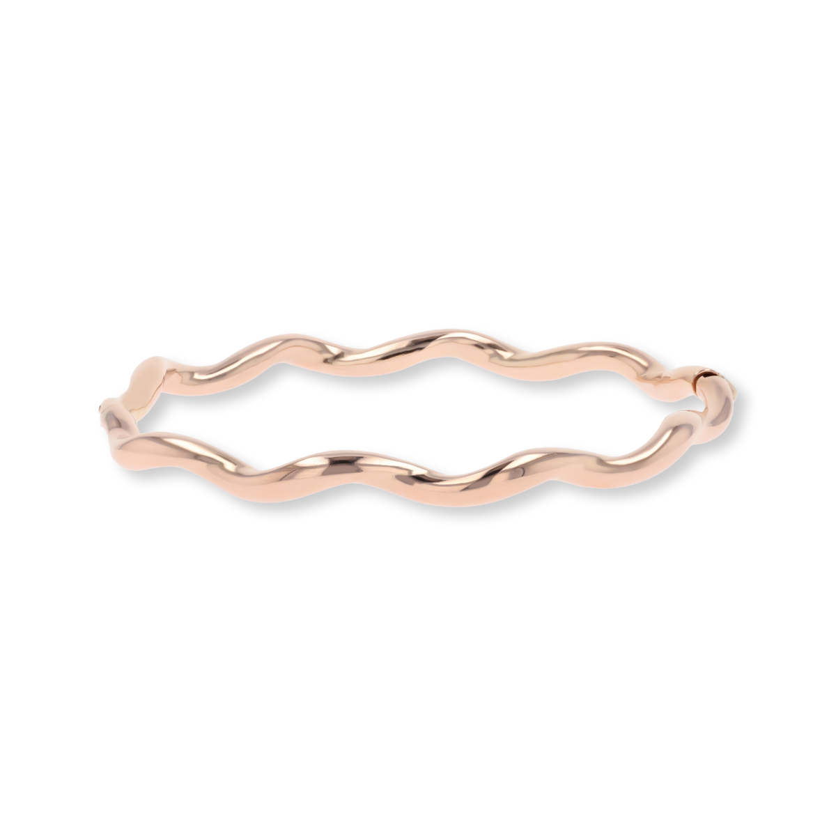 9ct Rose Gold Wavy Hinged Bangle