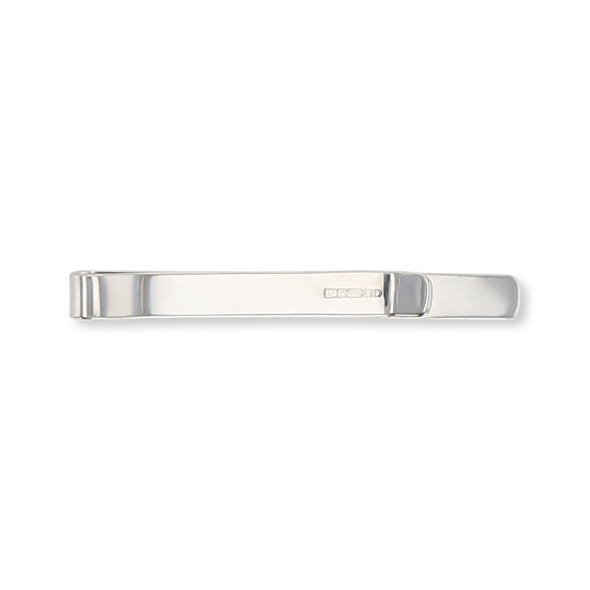 9ct White Gold Diamond Cut Patterned Tie Bar