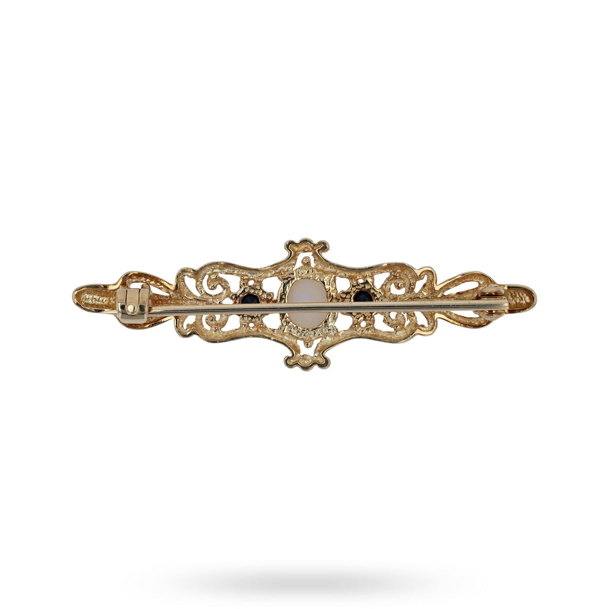 9ct Yellow Gold Opal & Sapphire Brooch