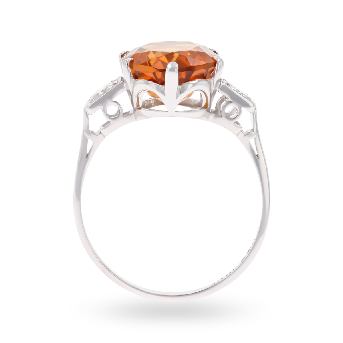 Citrine & Diamond Trilogy Edwardian Ring