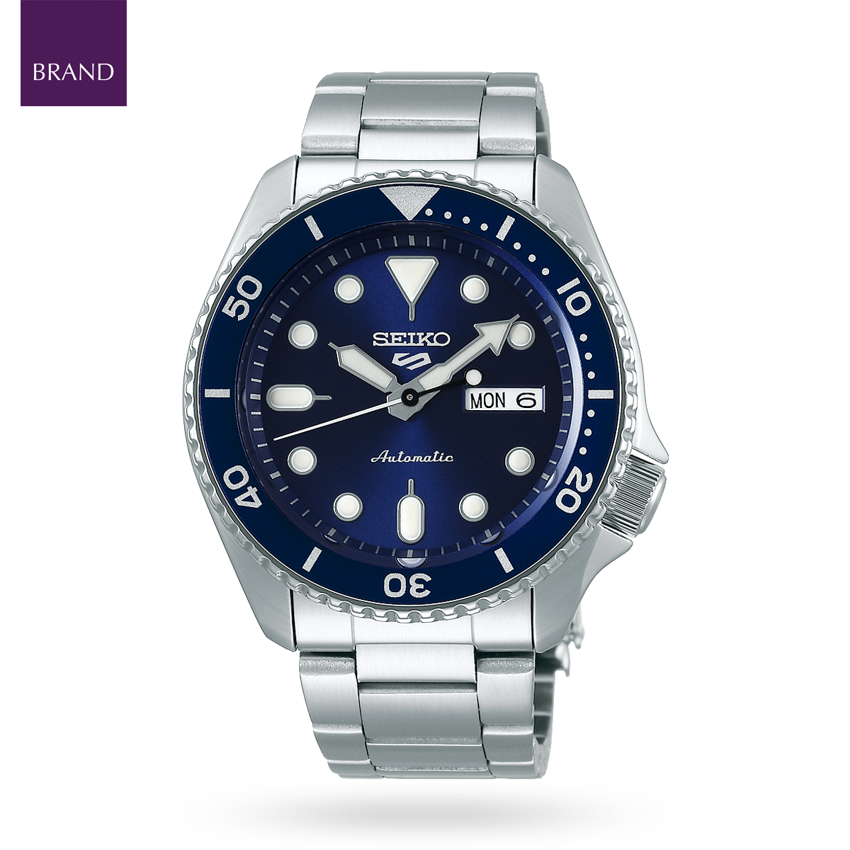 5 Sports Blue Bezel with Stainless Steel Bracelet