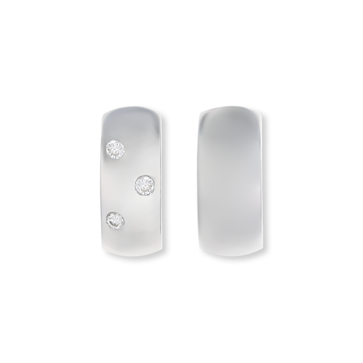 18ct White Gold Diamond Set Huggie Earrings