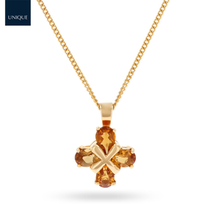 9ct Yellow Gold Citrine Kiss Pendant & Chain