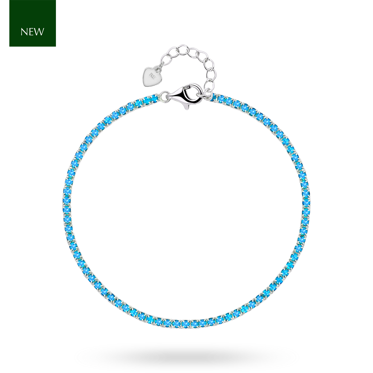 Sterling Silver Light Blue Cubic Zirconia Tennis Bracelet