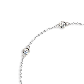 Sterling Silver Cubic Zirconia Station Bracelet