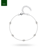 Sterling Silver Cubic Zirconia Station Bracelet