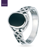 Sterling Silver Celtic Onyx Signet Ring
