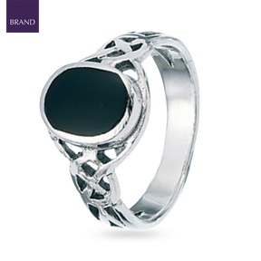 Sterling Silver Celtic Onyx Signet Ring
