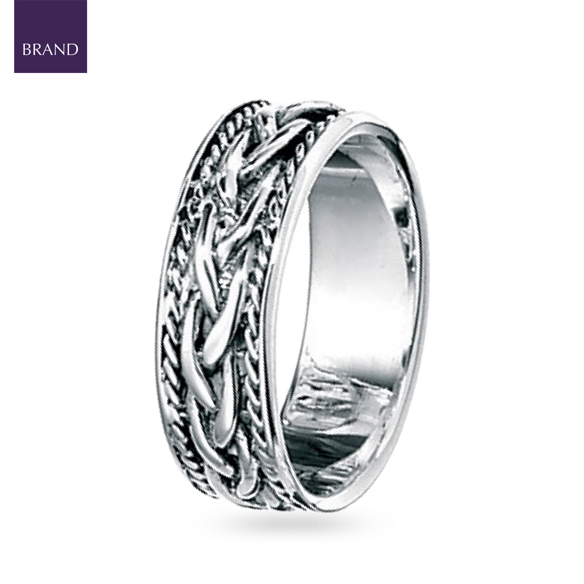 Sterling Silver Plaited Design Band Ring