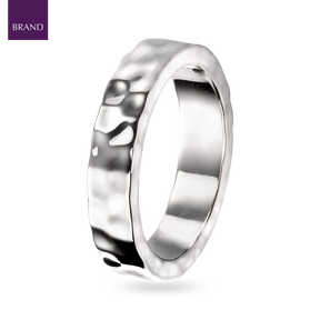 Sterling Silver Plain Hammered Band